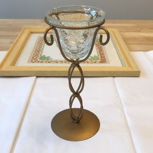 Bubble glass metal design candle holder excellent